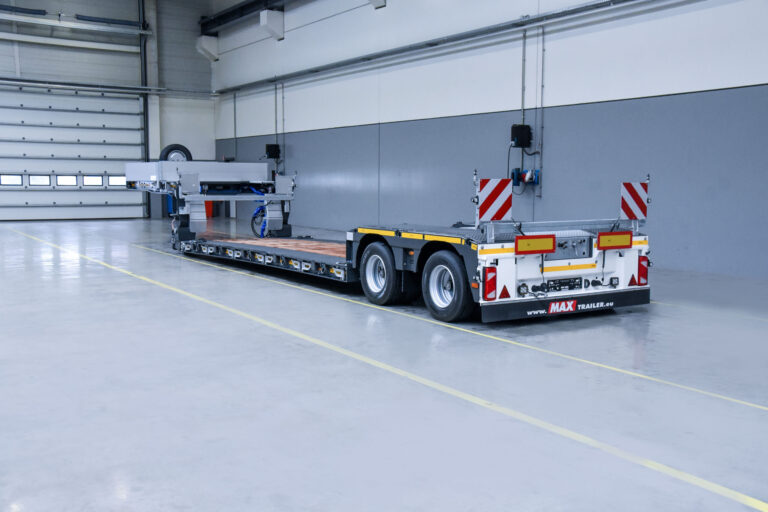 A lowbed trailer with two axles from MAX Trailer