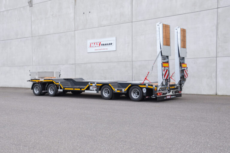 These wheel recesses in the chassis of the MAX600 drawbar trailer are ideal to pick up dumpers and wheel loaders.