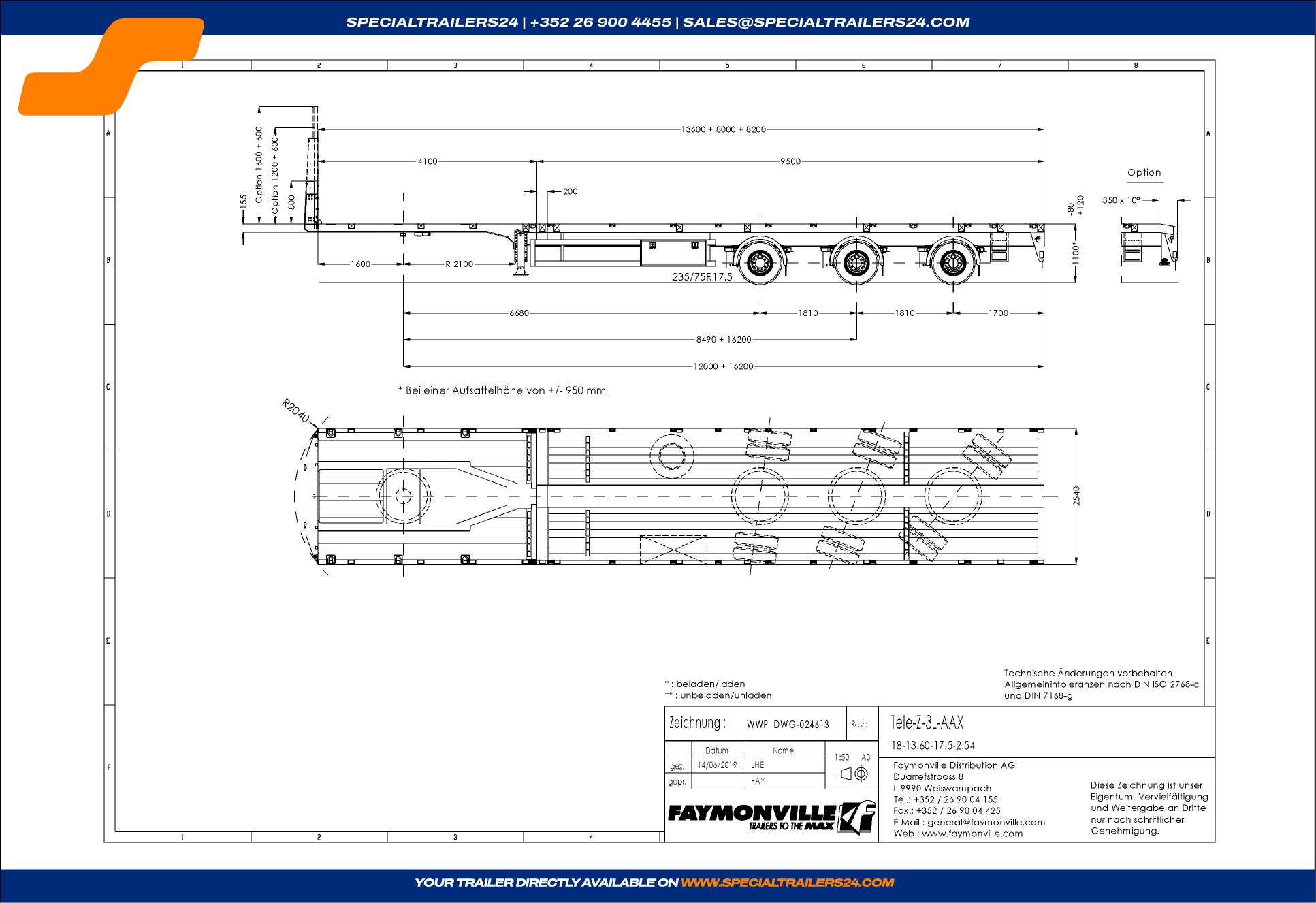 Flatbed trailer Faymonville TeleMAX Vehicle for sale